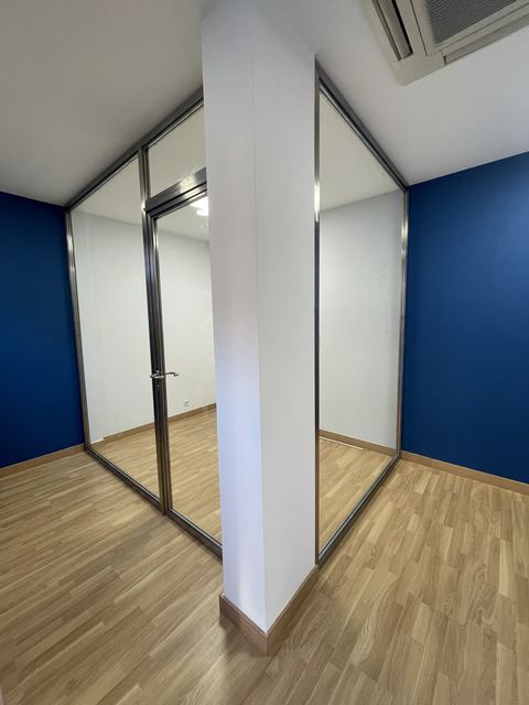 Puerta metálica acristalada de gran formato